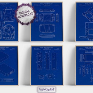 Retro Game Console Patent Prints: Gamer Room Decor  [Volume 2 - Blueprint] (Digital Download)