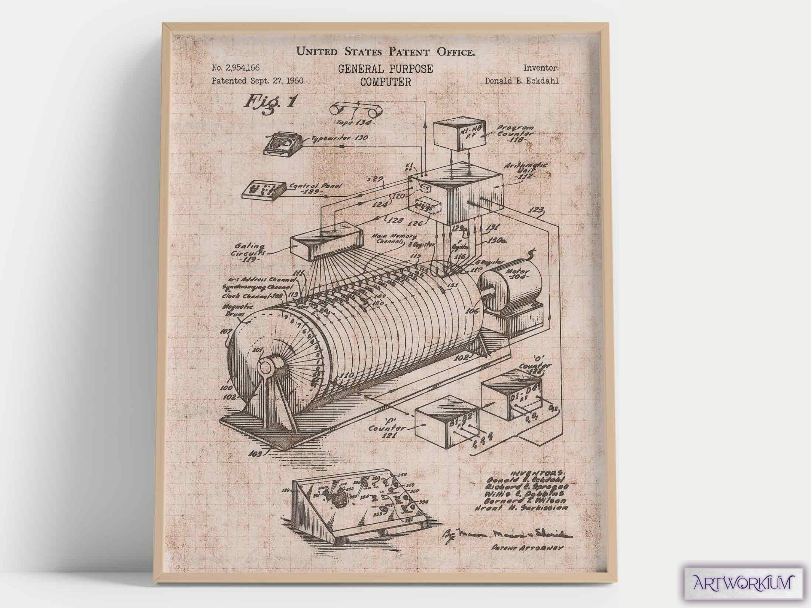 Computer Patent Artwork Computer Patent Prints Set: Vintage Electronics Wall Art [volume 3 ...
