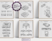 Retro Game Console Patent Art Prints: Gamer Room Decor (Digital Download)