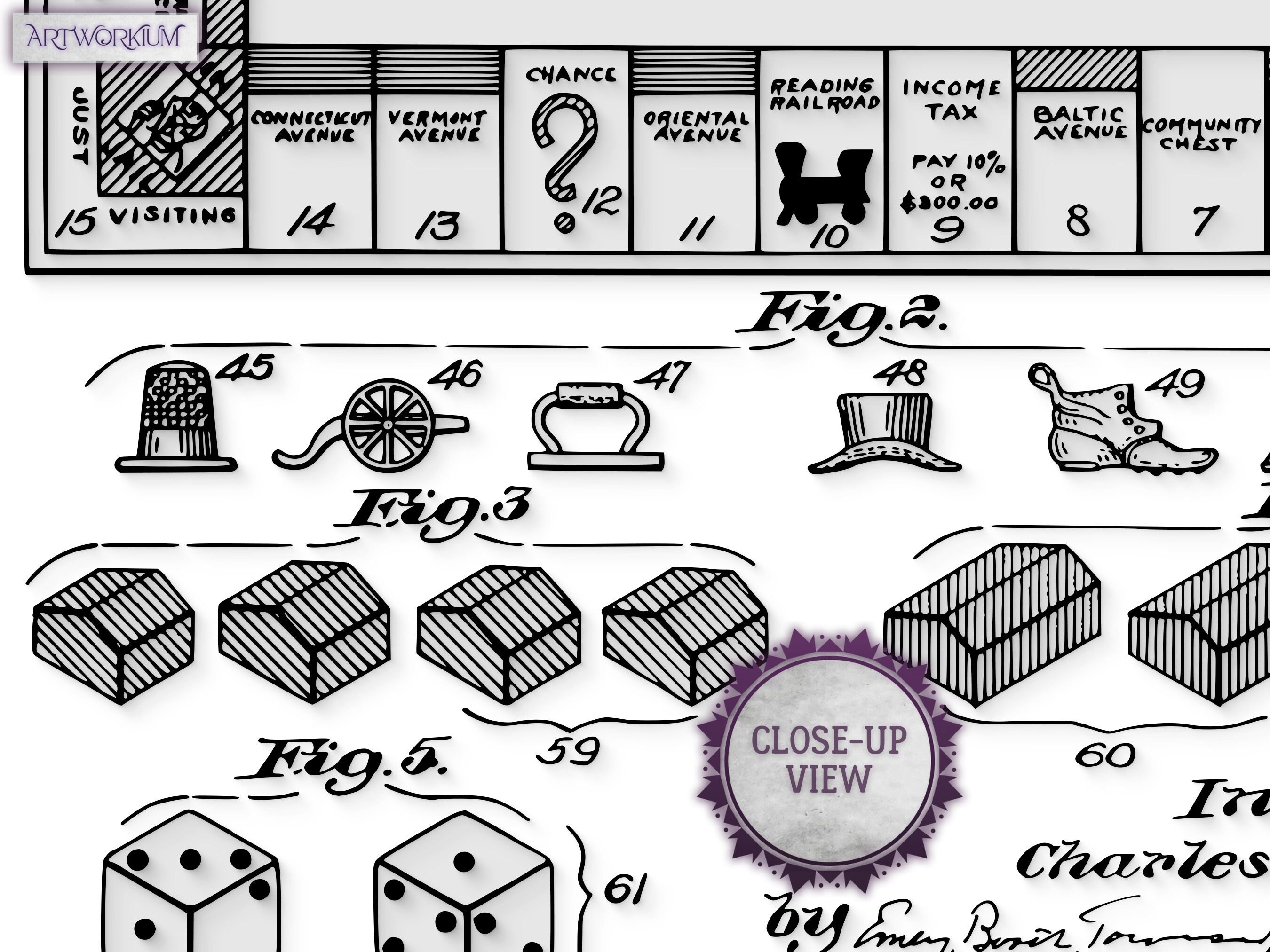 Set of 12 Game Patent Prints [vol.1+2 - White] | Classic Games Night ...