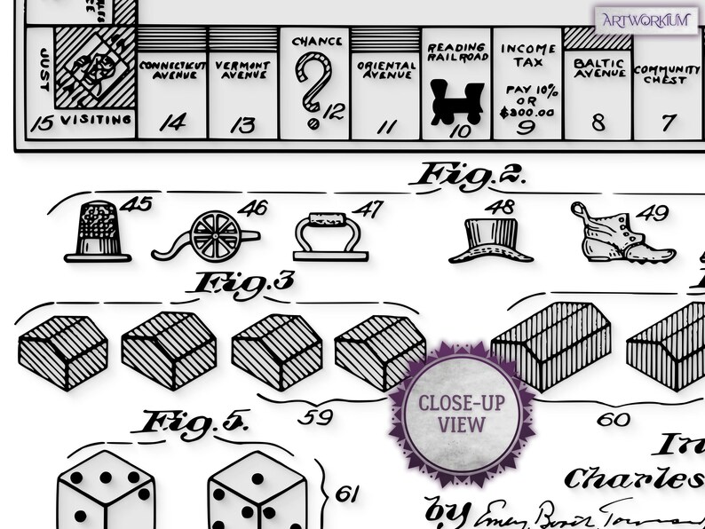 Set of 6 Game Patent Prints vol. 2 White Classic Games - Etsy