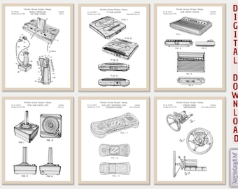 Retro Spielkonsole Patent Kunstdrucke: Gamerzimmer Dekor [Band 4 - Weiß] (Digitaler Download)
