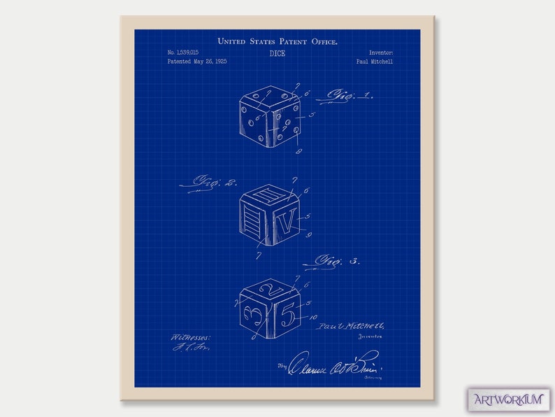 Set of 6 Game Patent Prints vol. 2 Blueprint Classic Games Night. Retro ...