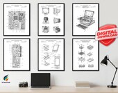 Computer Patent Prints: Geeky Hardware Wall Art (Set of 6) [Volume 2 - White] (Digital Download)