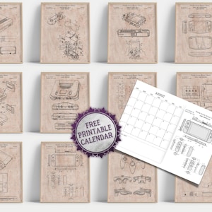 Set di 12 stampe di brevetti di console per videogiochi retrò [Vol. 1+2 - Carta antica] - Decorazioni da parete per sala giochi, Nostalgia del gioco, Poster decorativi, Regali per giocatori