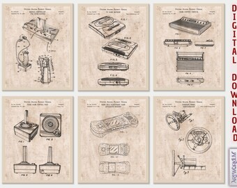 Retro Spielkonsole Patent Kunstdrucke: Gamerzimmer Dekor [Band 4 - Altpapier] (Digitaler Download)