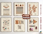 Vintage Game Patent Prints + PODCAST: Classic Board Games Art [Volume 1 - Colored Pencil] (Digital Download)