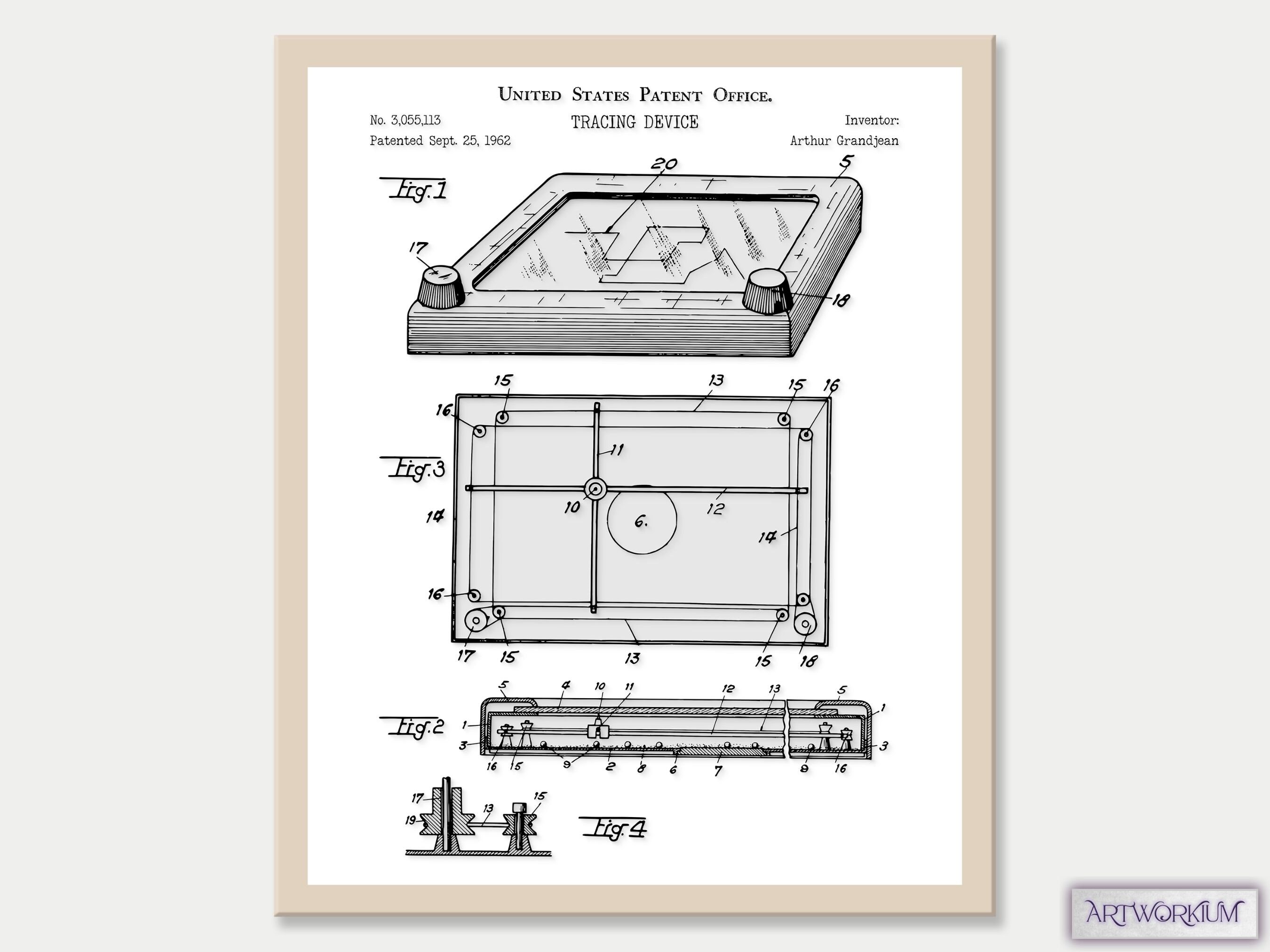Buy Set of 6 Game Patent Prints vol. 3 White Classic Games Night. Retro ...