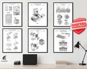 Computer Patent Art Prints (Set of 6) - Geek Home Decor [Volume 1 - White] (Digital Download)