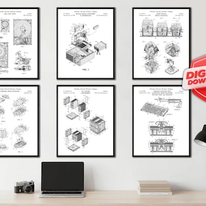 Computer Patent Art Prints (Set of 6) - Geek Home Decor [Volume 1 - White] (Digital Download)