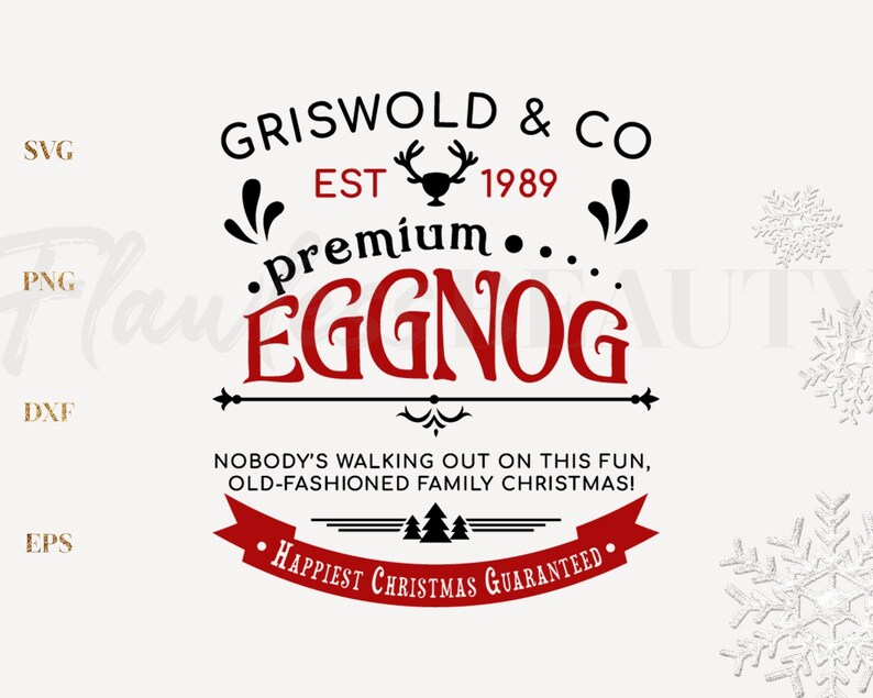 Griswold and Co Premium Eggnog Svg Merry Christmas Svg Etsy