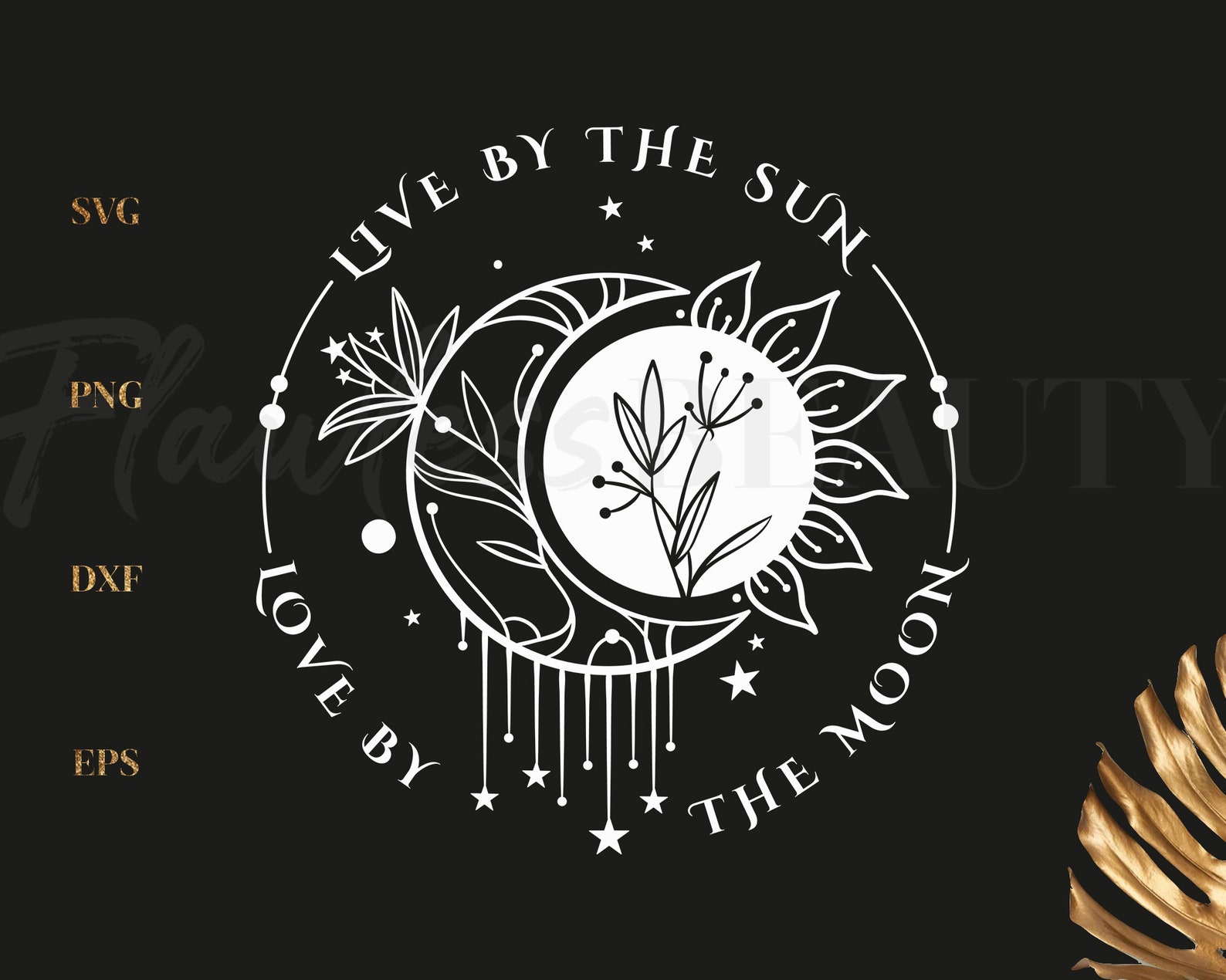 Live by the Sun Love by the Moon Svg Quotes Svg Sun and Moon Etsy