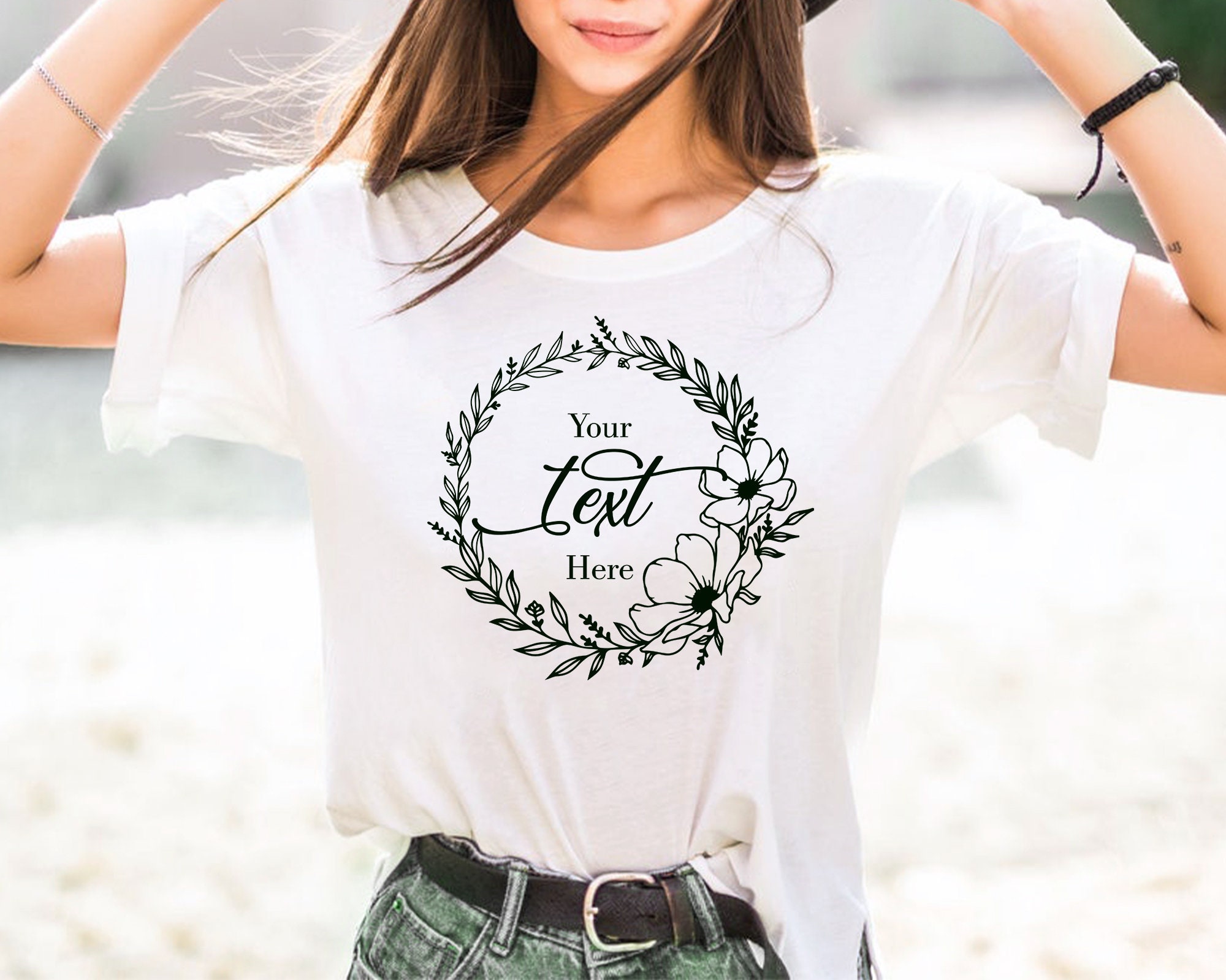 Girl Flower Wreath On Vector t-shirt design, Hot Flower Garden