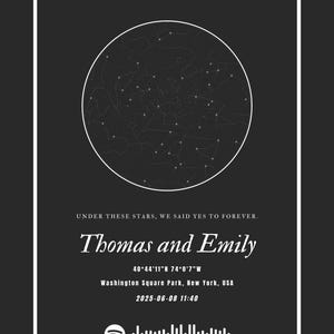 Carte des étoiles personnalisée par date, veilleuse - La nuit où nous nous sommes rencontrés - Cadeau personnalisé pour couple, anniversaire, cadeau pour elle