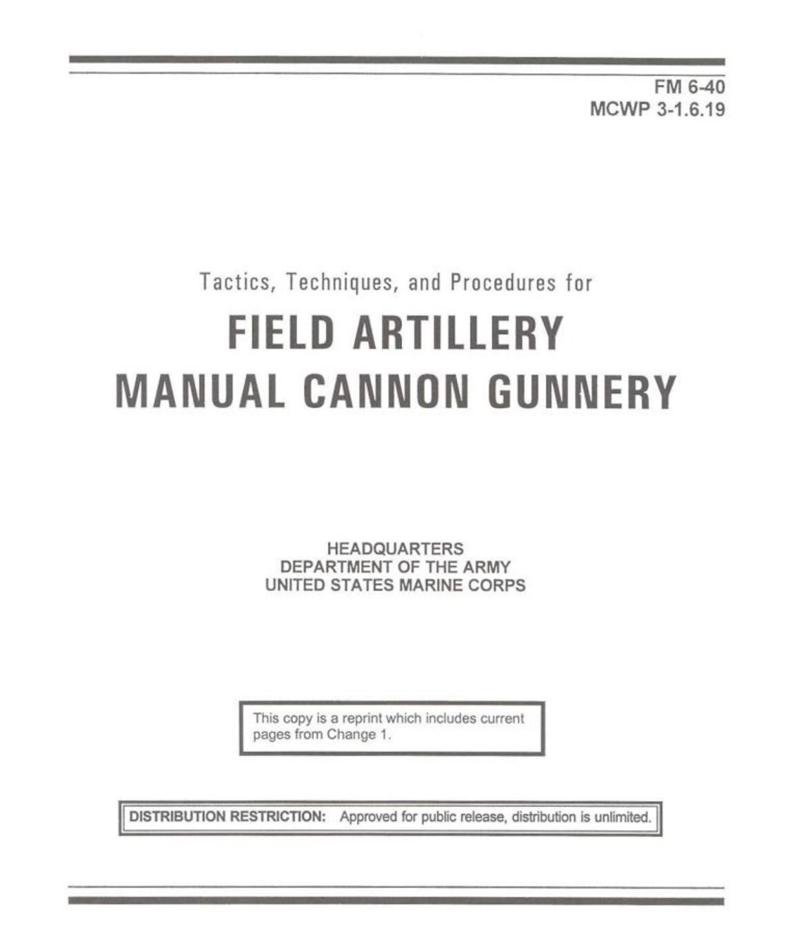 Field Artillery Manual Cannon Gunnery US Marine Corps1999 Etsy