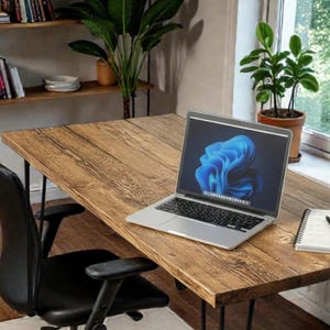Reclaimed Wooden Desk with Hairpin Legs, minimalist desk decor, living room office desk, custom sizes and colours available