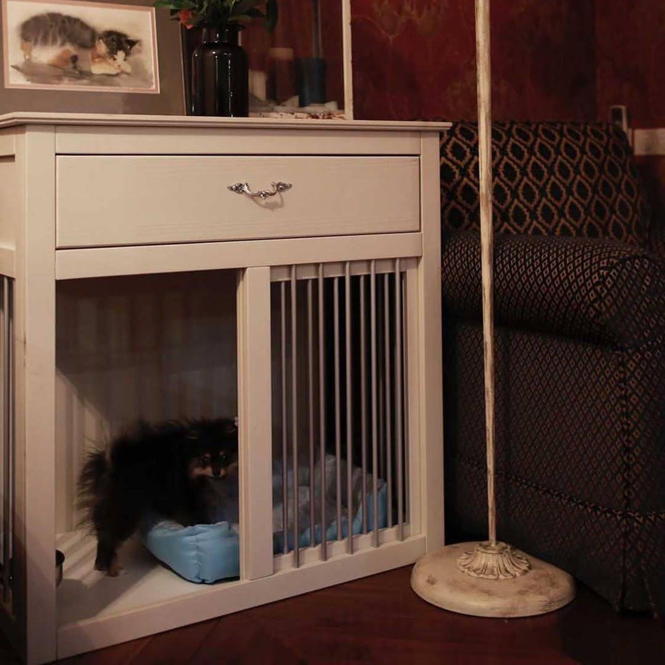 Handgemachte Natur holz Käfig Haus mit Schiebetür für Hunde Etsy