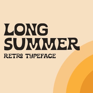 Long Summer Font - Retro font, summer font, logo font, headline font, fun logo, beach logo, surf logo, beach party