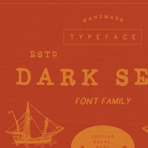 Dark Seas Font Bundle Nautical font, Pirate font, logo font, logo, branding, eroded font, grunge font zdjęcie 2