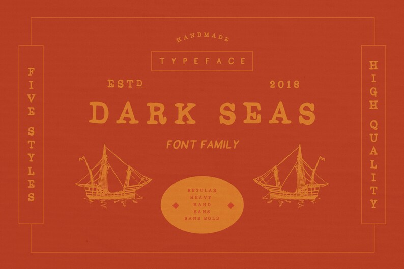 Dark Seas Font Bundle Nautical font, Pirate font, logo font, logo, branding, eroded font, grunge font zdjęcie 2