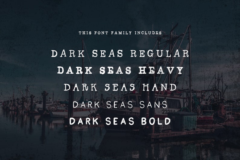 Dark Seas Font Bundle Nautical font, Pirate font, logo font, logo, branding, eroded font, grunge font zdjęcie 4