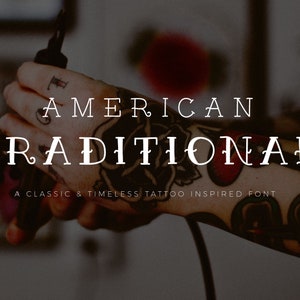 American Traditional Font - Tattoo font, traditional tattoo font, hipster font, cool font, tattoo logo, studio logo, art logo, hipster logo
