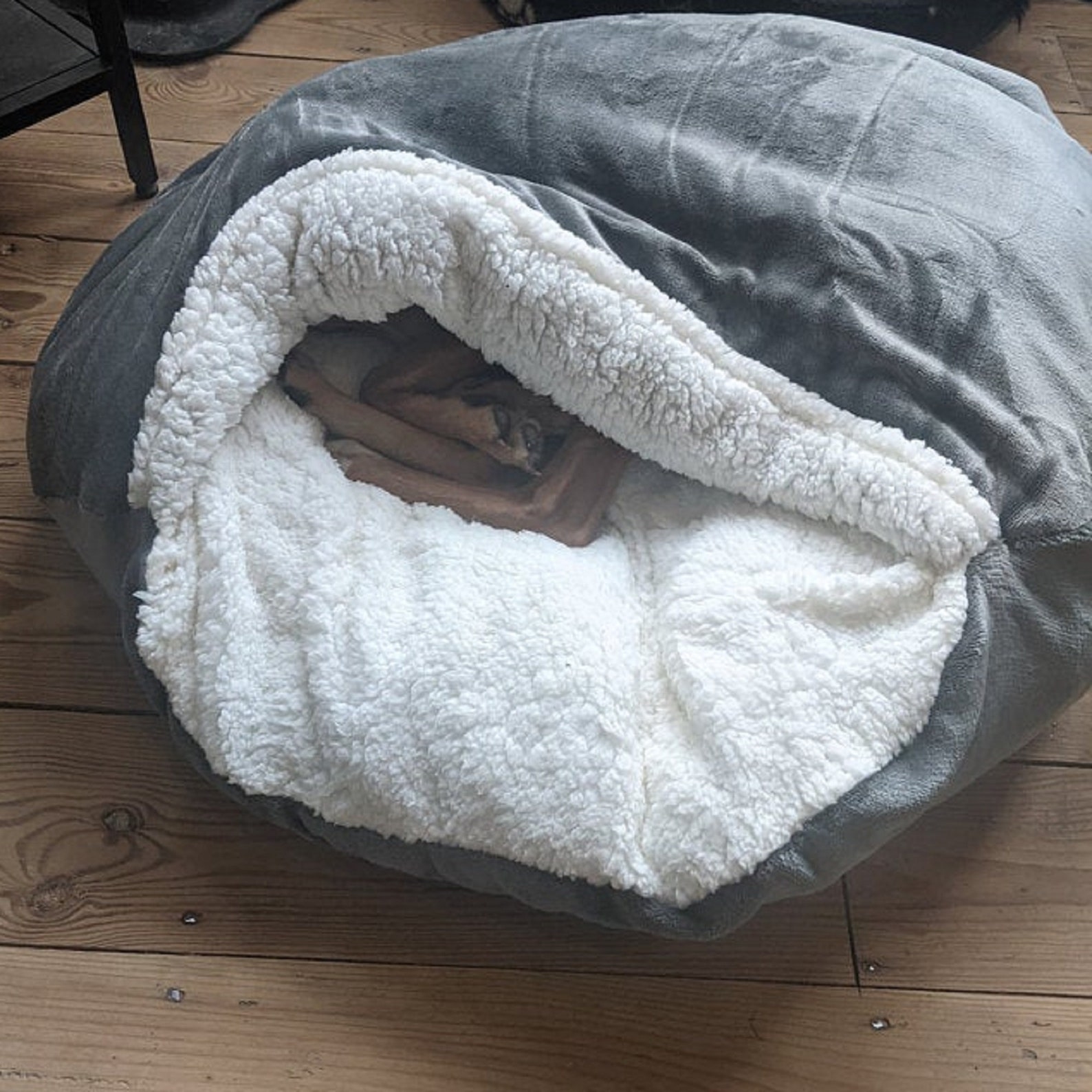 Dog Snuggle Cave luxury round dog bed Etsy