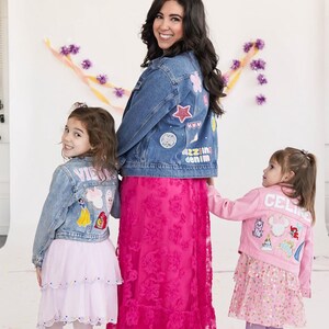 Personalized Princess Jean Jacket | Custom Denim Jacket with SEWN-ON Patches | Baby, Toddler, Kids & Adult Sizes | Magical Park Outfit Gift image 6