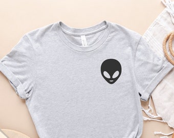 Pocket Alien Shirt, Space Shirt, Boy Shirt, Women T-Shirt, Alien Shirt Gifts, Christmas Gift