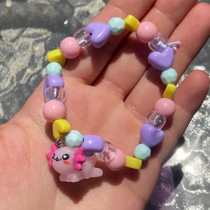 Pink Axolotl Kandi Bracelet