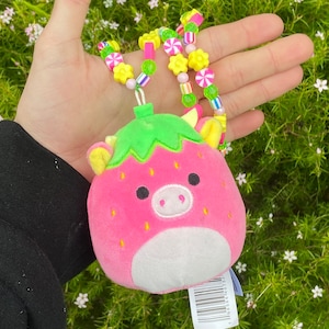 Strawberry Cow Plush Kandi Necklace
