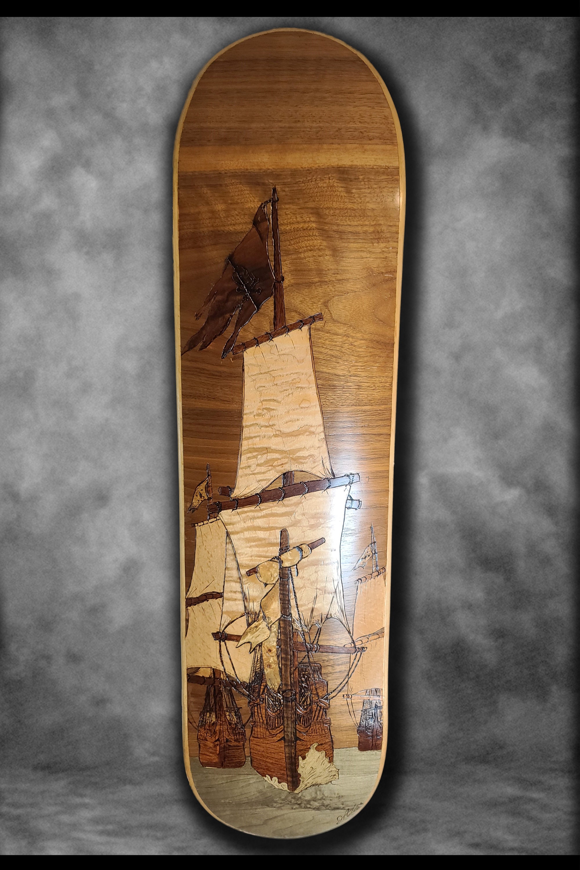 Ship Inlay Wood Inlay, Skatboard Art Pirate Ship - Etsy