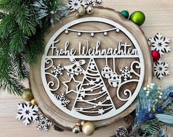 File laser Benvenuto Natale porta segno albero SVG DXF CDR Inverno Inverno magia porta ghirlanda Taglio laser digitale Download Laser Cricut laser