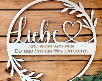 Laser file love sign door sign SVG DXF CDR door wreath cutting file plotter file laser cut digital download laser cricut laser love