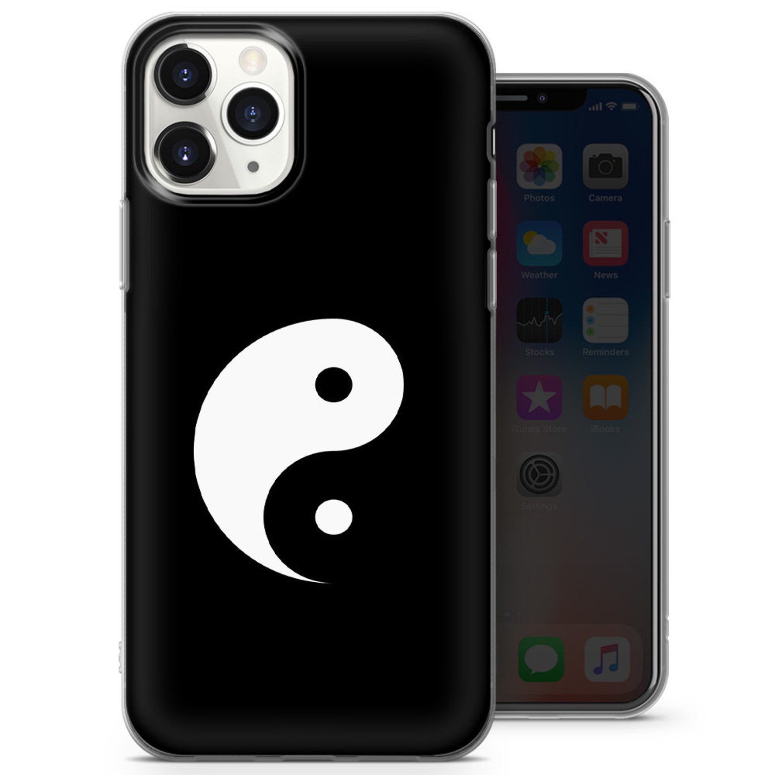 Yin and Yang Phone Case Black and White Cover fits for iPhone Etsy