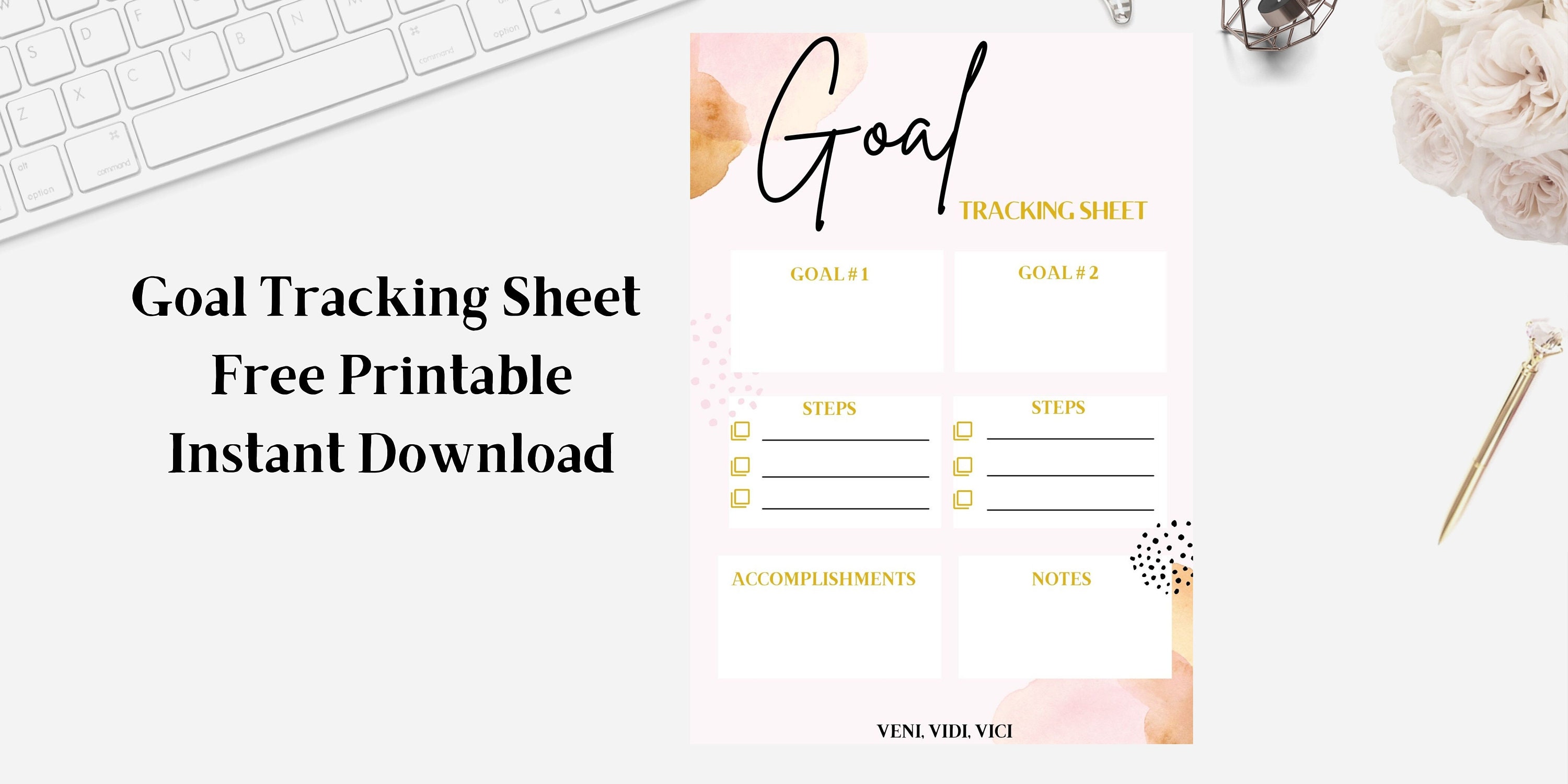 Goal Tracking Sheet Instant Download Printable | Etsy