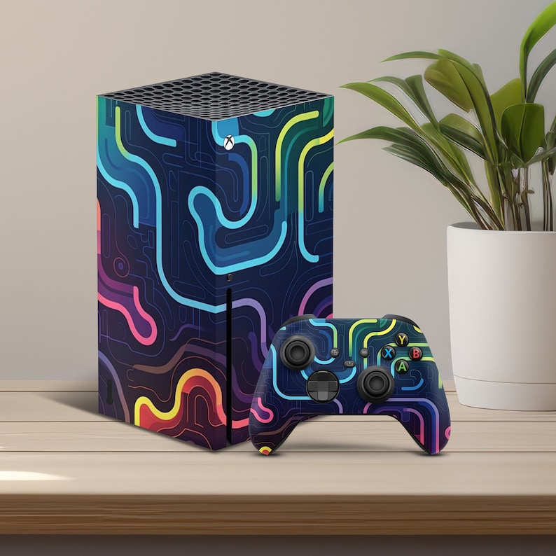 Neon Skin Decal for Xbox Series X,S Color Console and Controller ...