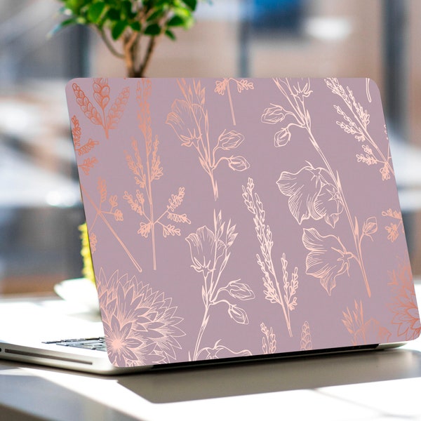 Marmo rosa Laptop Skin Floral Notebook Vinyl Decal Dell Hp Lenovo Asus Chromebook Acer Laptop Decal Cover Skin for Any Laptop Sticker