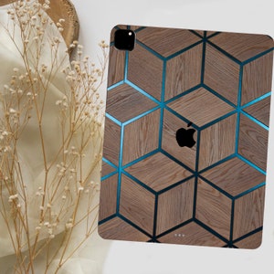 Wood and metal geometric pattern iPad skin skin for the iPad all models