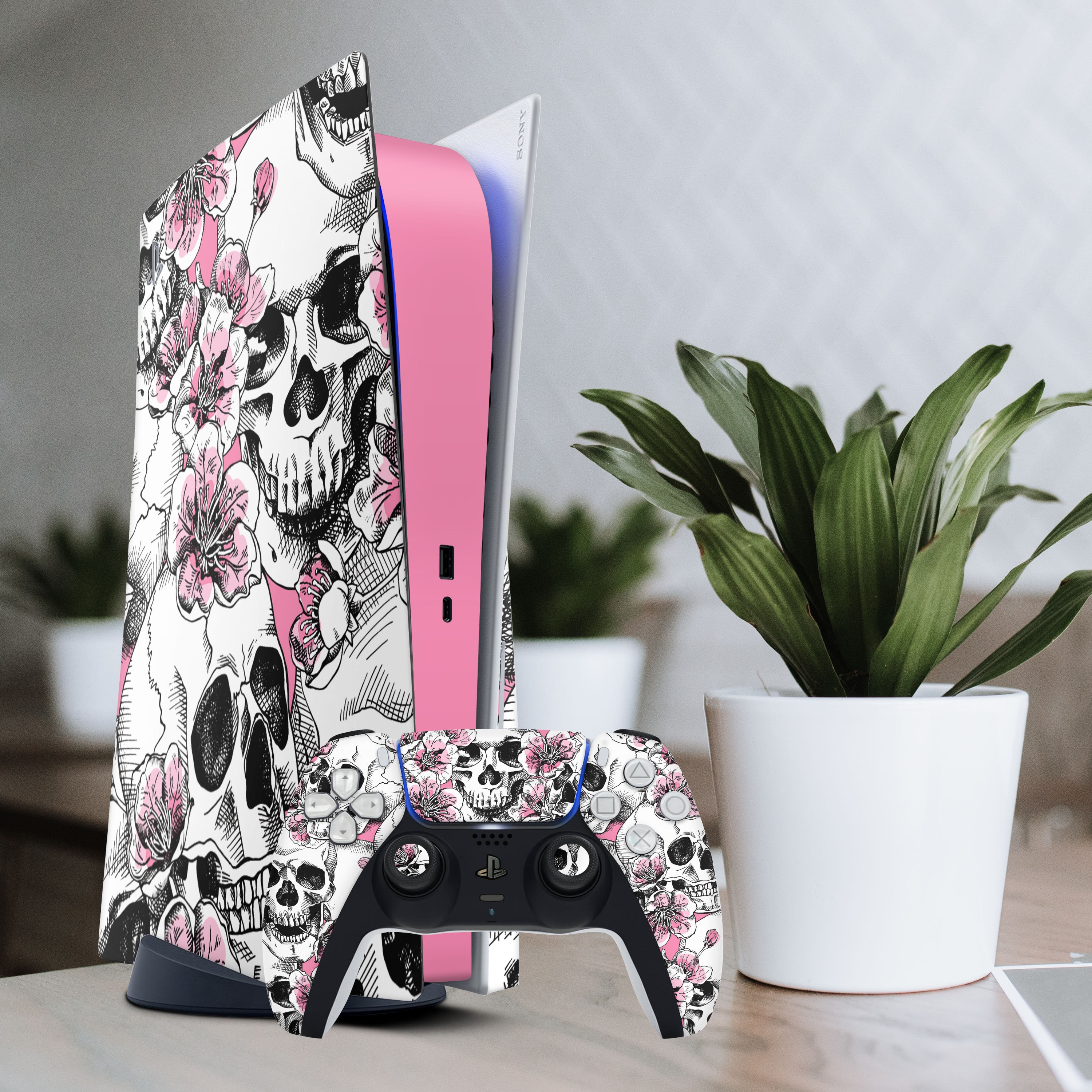 The Punisher Skull Vinyl Skin Decal For PS4 Slim Console - Custom Sticker Cover