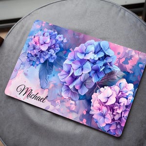 Purle Floral Skin Laptop Name Notebook Vinyl Dell XPS HP Envy Lenovo Asus Vivobook Acer Spin Decal Full Coverage Skin Sticker Trendy