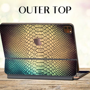 Snake Skin iPad 11&quot; Gen 2/3 Magic Keyboard Vinyl Skin Gold Textur Smart Keyboard iPad Pro 12.9&quot; Gen 4/5 Aufkleber iPad 2021 Keyboard Sticker
