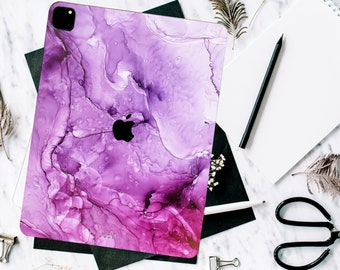 Marbre violet 2020 iPad Pro 11/12 Décalcomanies iPad air1/2/3 Autocollants iPad mini Skins Vinyle pour Apple iPad Pro Air Pattern Couleurs iPad 2021 Skin