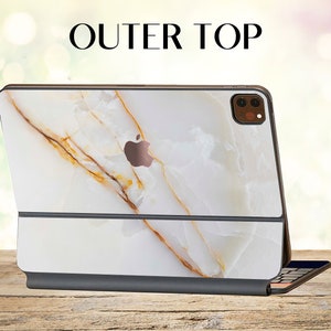 White Marble Skin Magic Keyboard Skin Gold Vintage Vinyl Aufkleber für Apple Magic Keyboard Skin Ipad Pro 12.9&quot; Skin Beige Ipad Pro 11 Skin