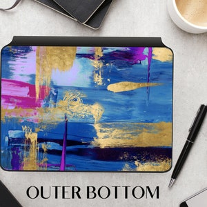Farben Muster iPad 11 &quot;Gen 2/3 Magic Keyboard Vinyl Skin Pink Öl Smart Keyboard iPad Pro 12.9&quot; Gen 4/5 Aufkleber Gold iPad 2021 Tastaturfolie