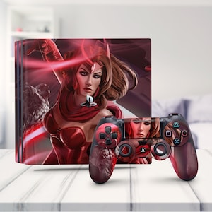 PS5 Skin Red Girl Skin PS4 Girl Anime PS4 Sticker Warrior Skin PS4 Watercolor Sticker PS5 Skin Cartoon Playstation Cute Girl Skin Pack PS4