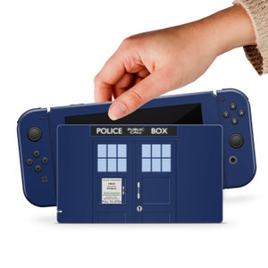 Blue Nintendo Skin Police Box Switch Skin Dark Switch Skin Doctor Who Tardis Sticker Aesthetic Switch OLED Skin Dock Controller Joy con Skin