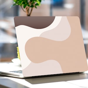 Pastel Beige White Abstract Skin Laptop Vinyl Dell HP Stream Lenovo Yoga Asus TUF Acer Swift Laptop Decal Full Coverage Skin Sticker Trendy
