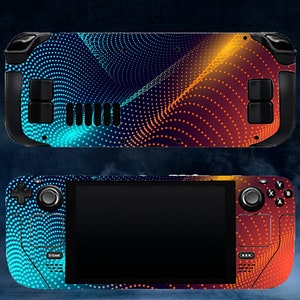 Abstract Steam Deck Skin, Classic Retro Gaming Blue SteamDeck Decal Wrap, New Valve Game Console Premium Skin Cover, 3M Skin SteamDeck Oled
