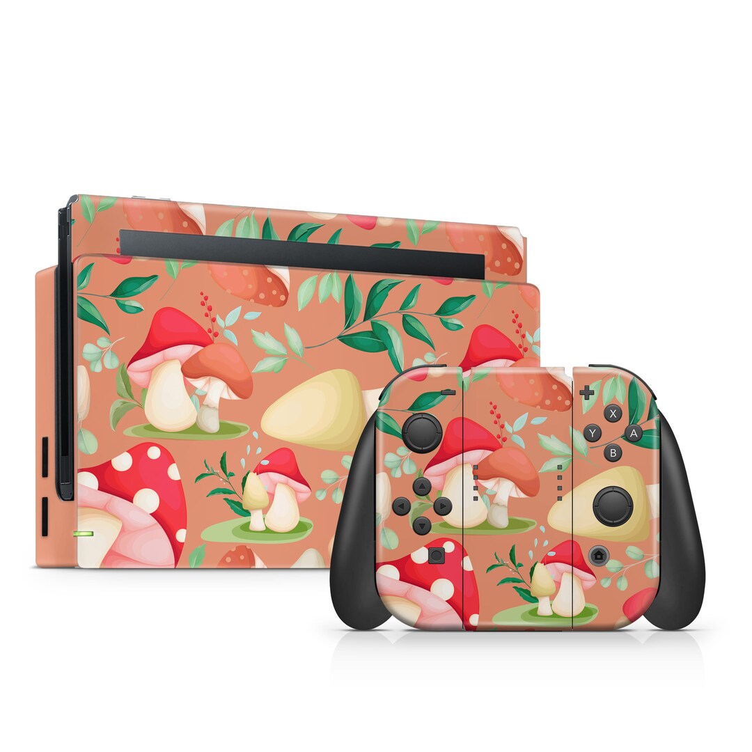 Mushroom Nintendo Switch Skin Cute Beige Marble Nintendo Switch Console ...